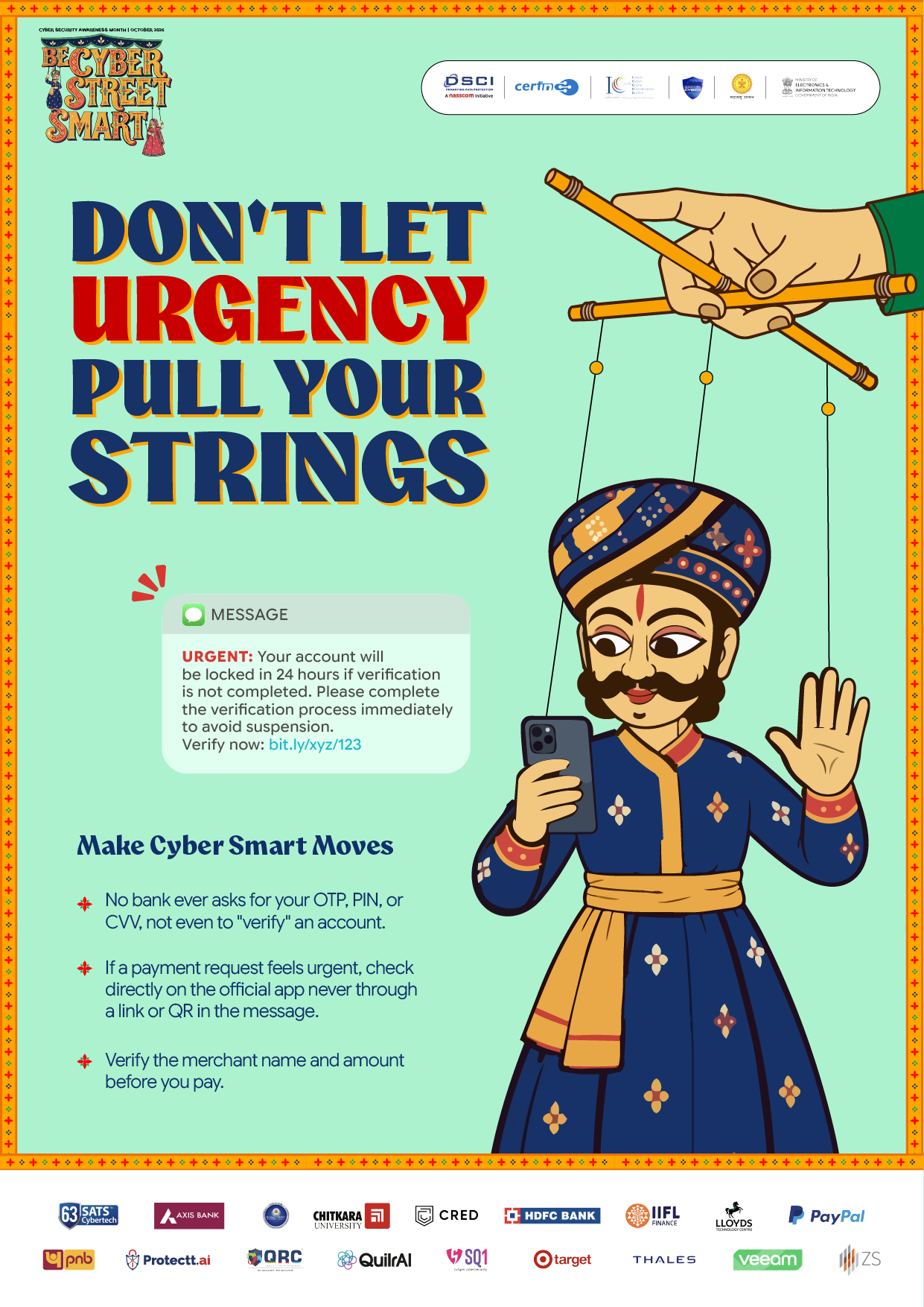 Cyber safety poster artwork in English